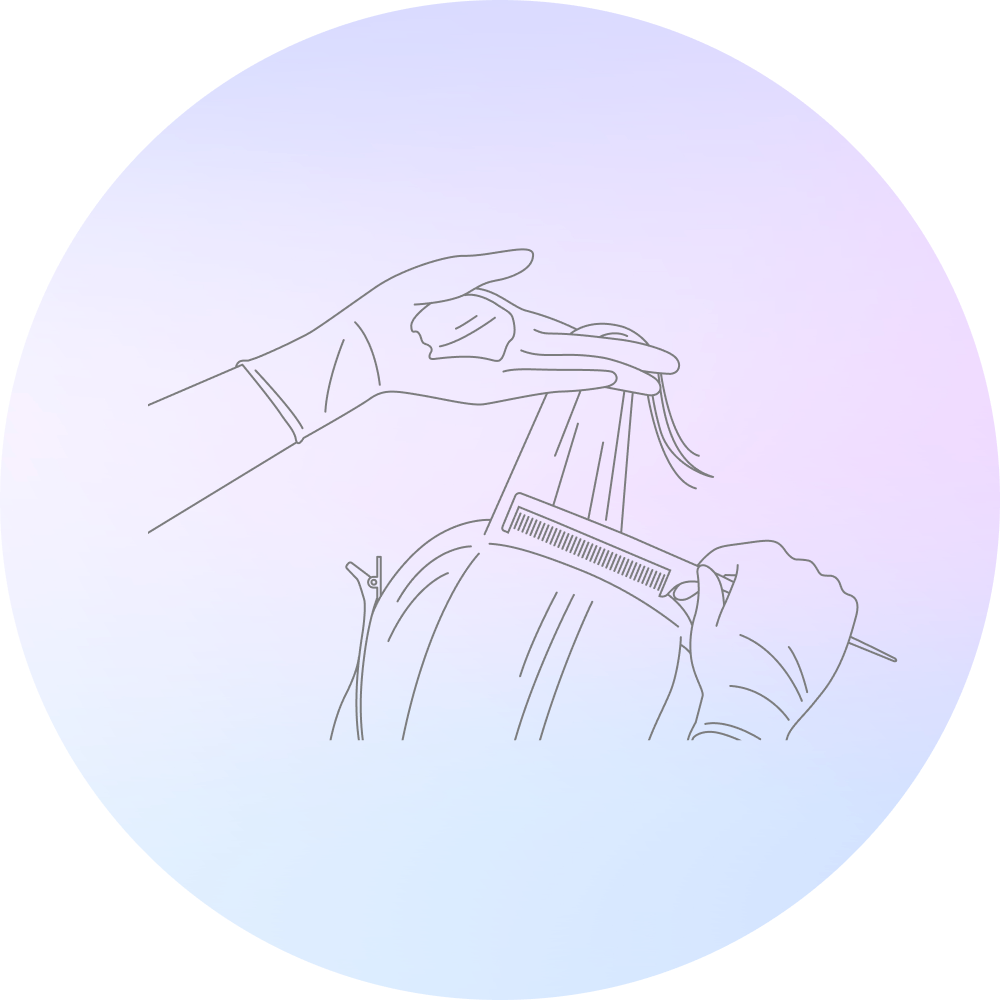 ゼロテク®︎によるヘアカラー施術のイメージイラスト